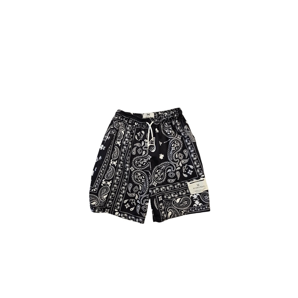 Ryoko Rain Black Bandana Paisley Mesh Basketball Shorts Mens Medium